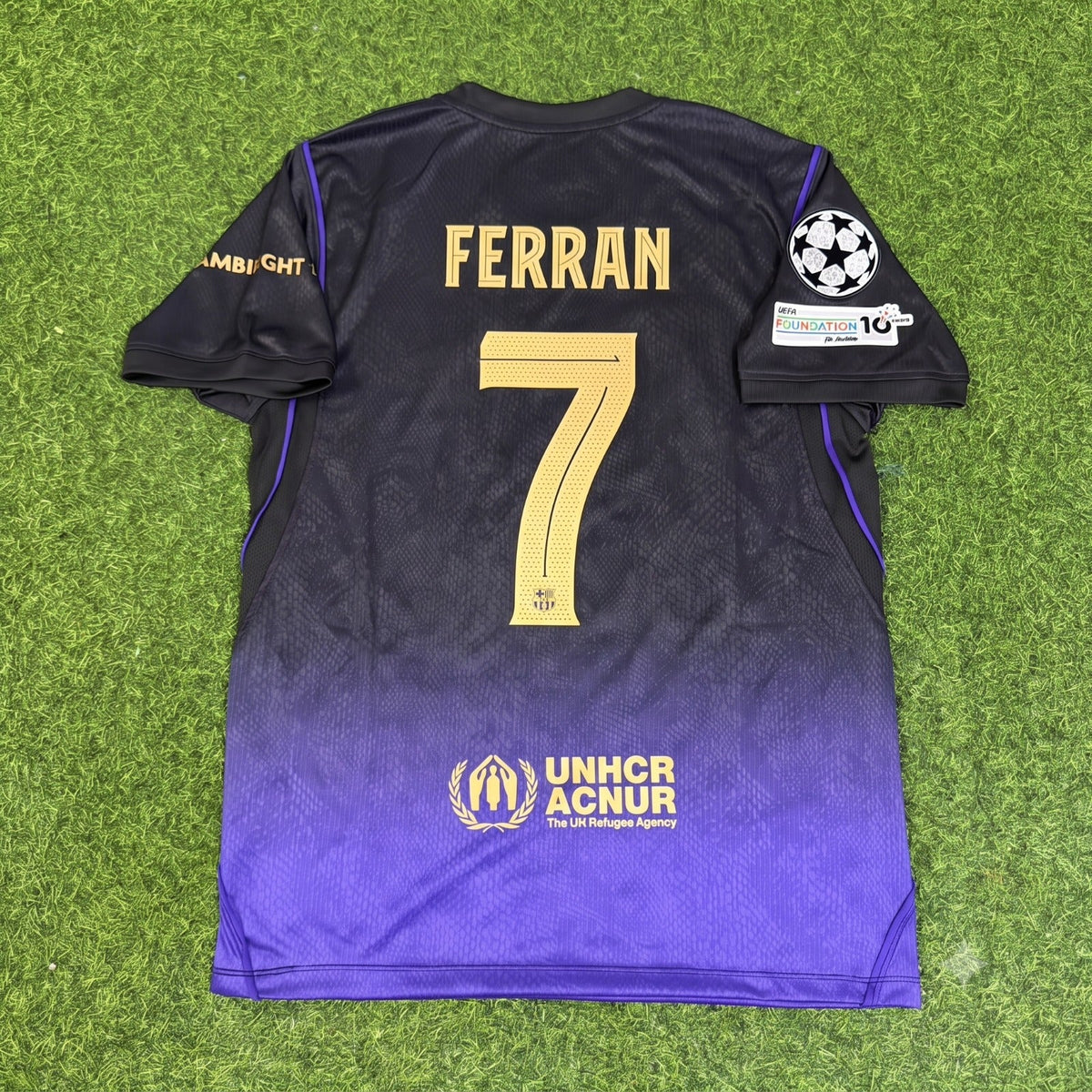 Ferran Torres #7 Barcelona 2027 Champions League Patch New Season Away Jersey Trikot Maillot Soccer Shirt