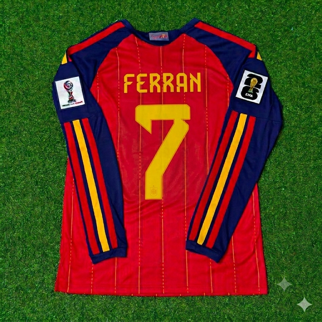 Ferran Torres #7 Spain 2026 World Cup Home Long Sleeve Jersey Trikot Maillot