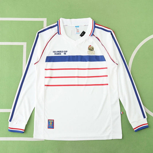 France 1998 Season World Cup Away White Retro Jersey Trikot Soccer Shirt