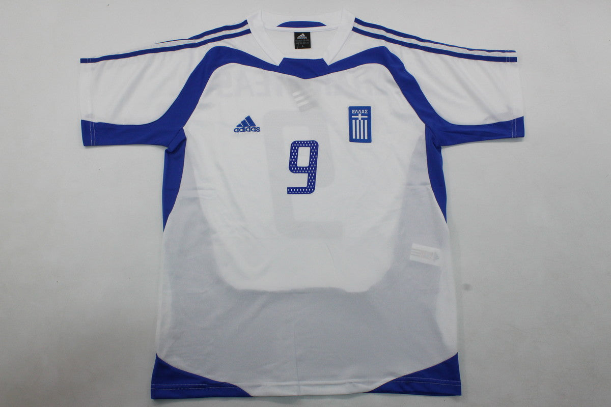 Angelos Charisteas Griechenland EURO 2004 Finale Weiß Retro Heimtrikot Fußballtrikot