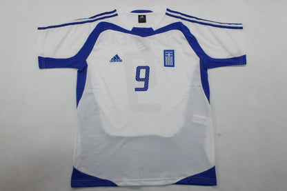 Angelos Charisteas Griechenland EURO 2004 Finale Weiß Retro Heimtrikot Fußballtrikot