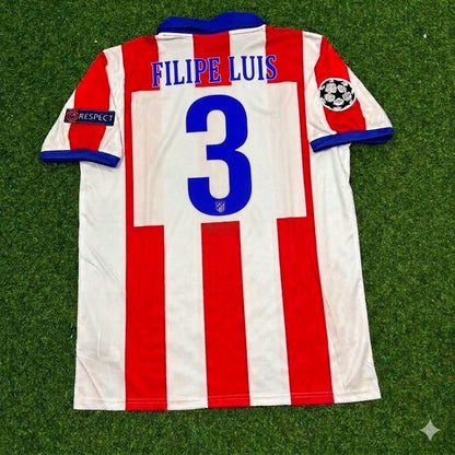 Filipe Luís 3- Atlético Madrid 2014 Champions League Final Retro Football Jersey