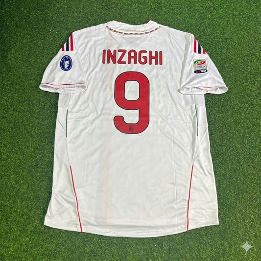 AC Milan 2011/12 White Away Retro Football Jersey – Filippo Inzaghi 9