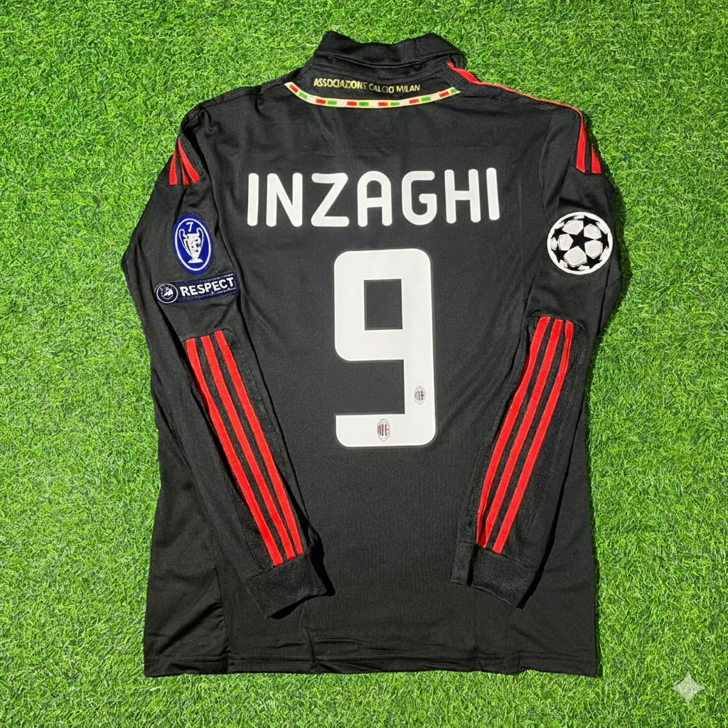 AC Milan 2011/12 Red and Black Retro Football Jersey – Filippo Inzaghi