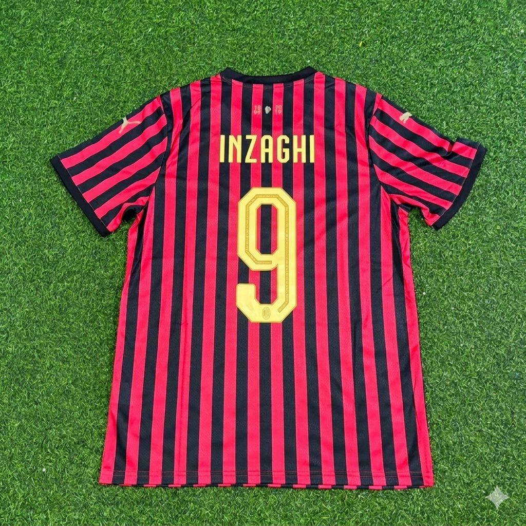 Filippo Inzaghi AC Milan 120th Anniversary Special Golden Retro Football Jersey
