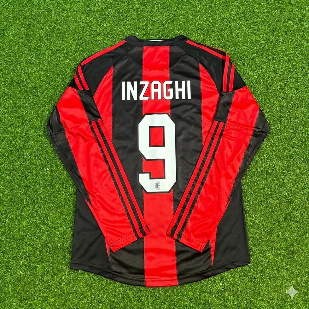 Maillot de football rétro à manches longues domicile de l’AC Milan 2010/11 – Filippo Inzaghi