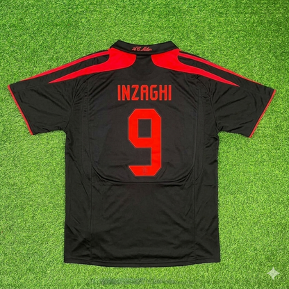 AC Milan 2007/08 Schwarzes Retro-Ausweichtrikot – Filippo Inzaghi