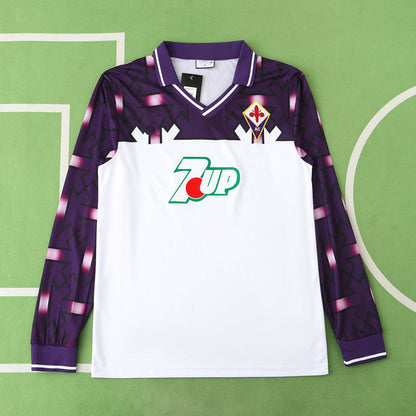 Camiseta de fútbol retro de visitante de manga larga de la Fiorentina 1992/1993 Trikot Maillot