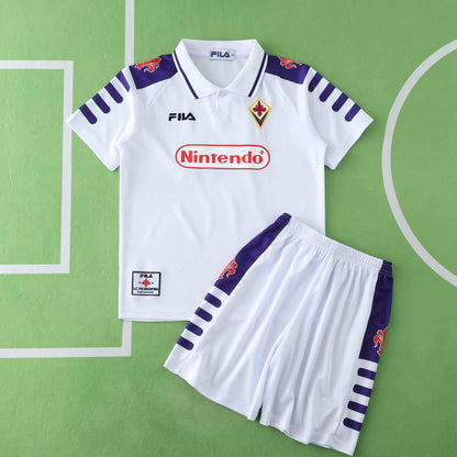 ACF Fiorentina 1998-1999 Season Retro Kids Away Football Jersey Trikot Maillot
