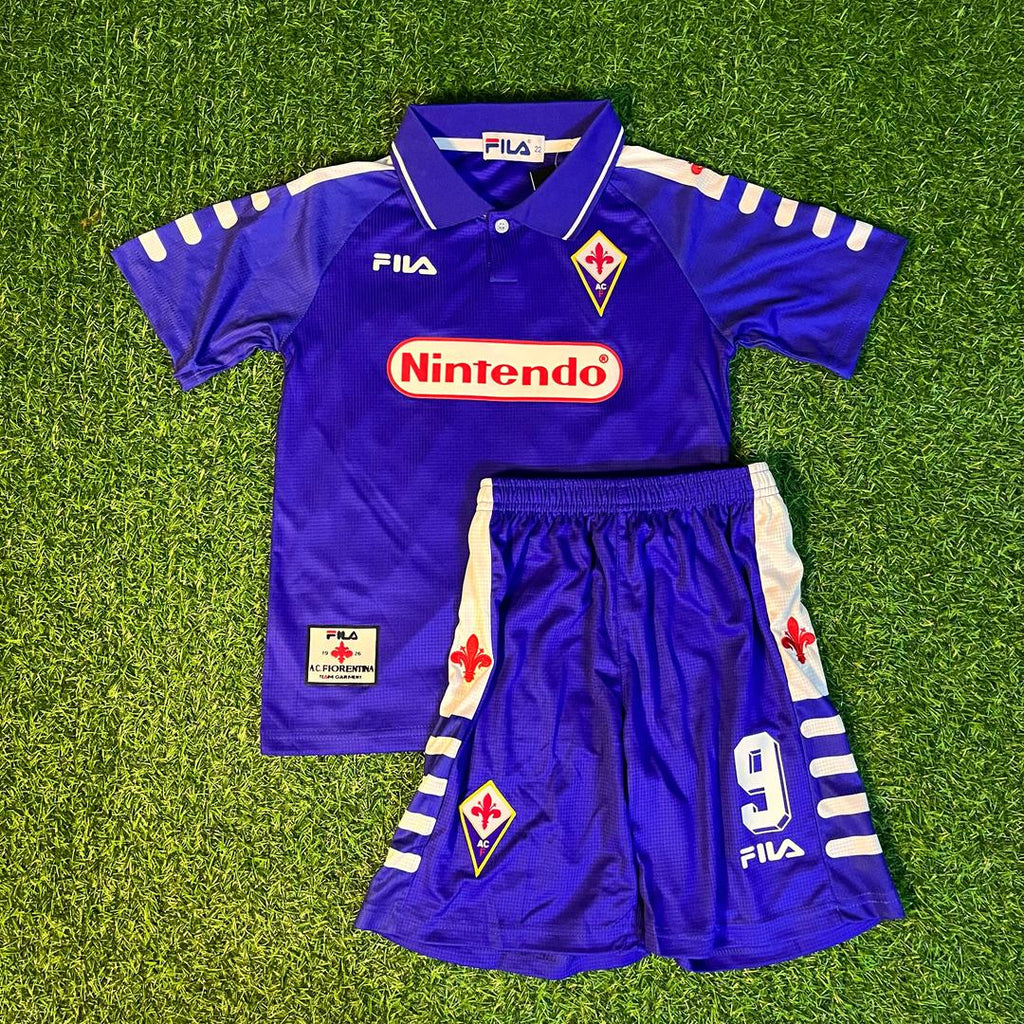 Gabriel Batistuta Fiorentina Home Kids Kit – Kit Jersey for Children – | KinderTrikot | Maillot Enfant Soccer Shirt