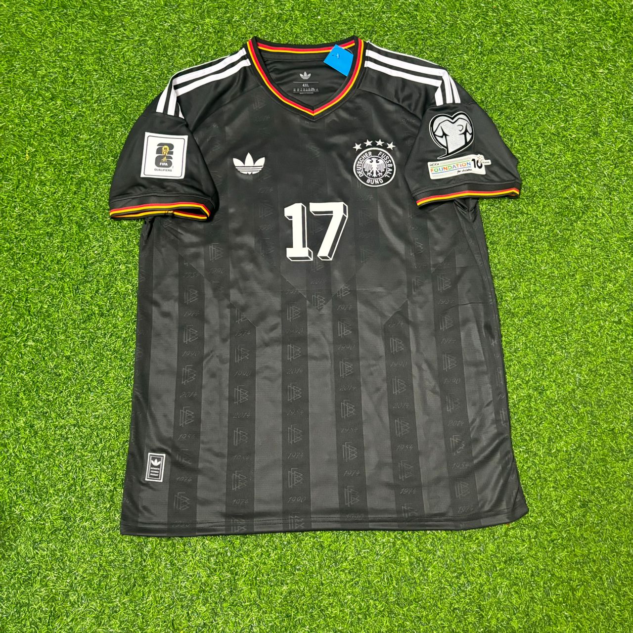 Maillot de football noir enfant Florian Wirtz #17 Allemagne Coupe du Monde 2026