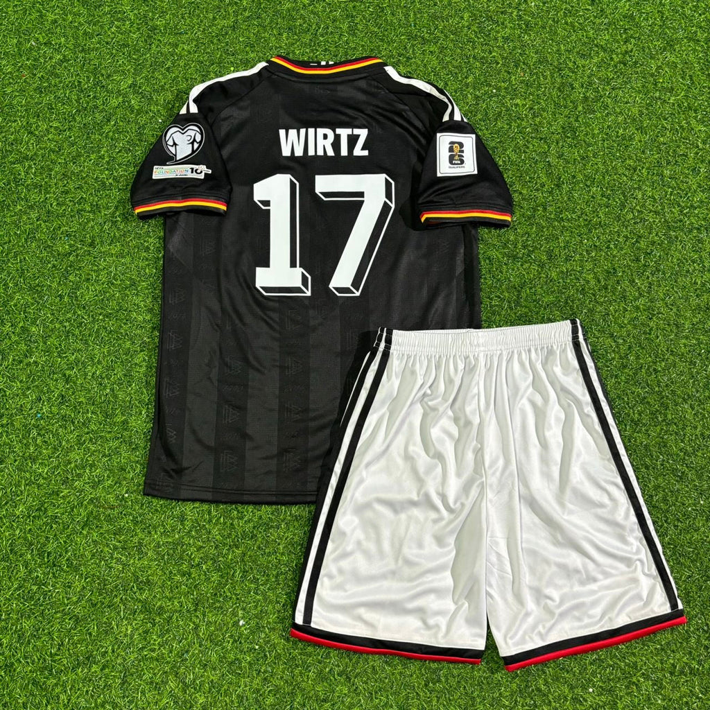 Maillot de football noir enfant Florian Wirtz #17 Allemagne Coupe du Monde 2026