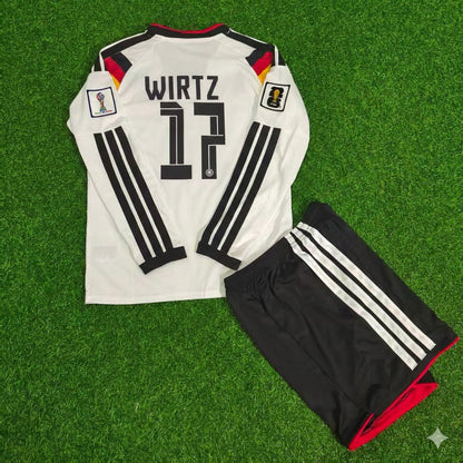 Florian Wirtz 17- Germany 2026 World Cup Kids Long Sleeve Home Football Jersey Kit