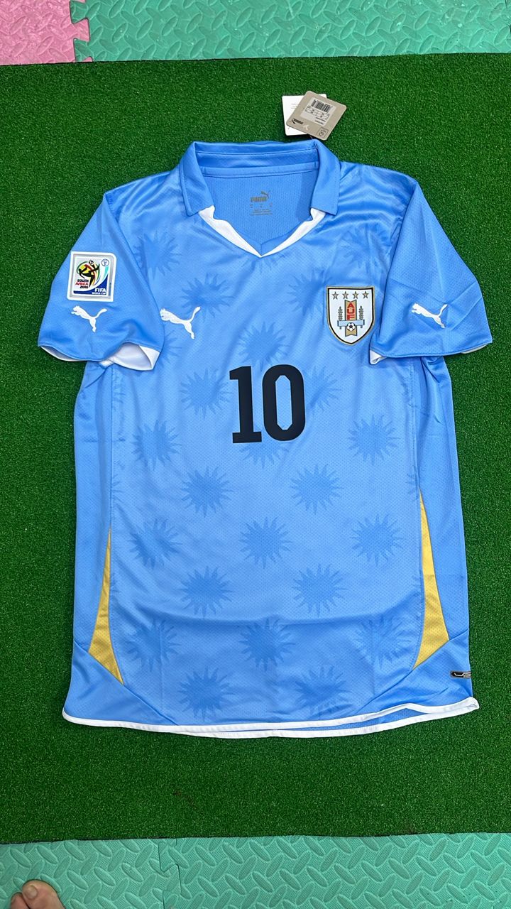 Diego Forlán Uruguay 2010 South Africa World Cup Blue Retro Jersey