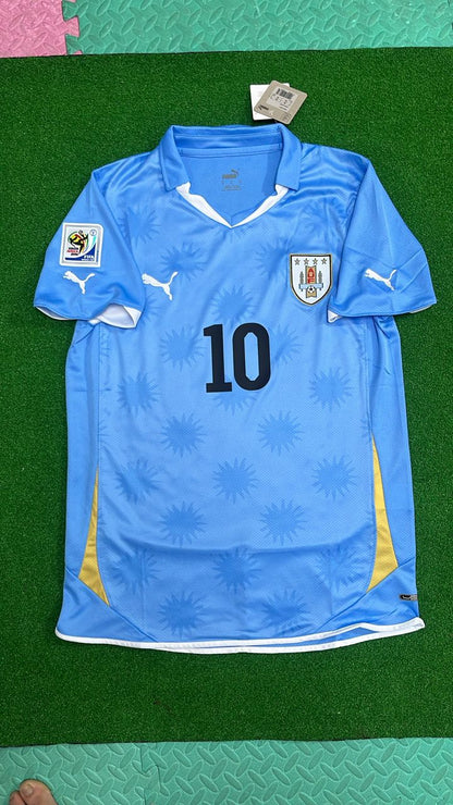 Diego Forlán Uruguay 2010 South Africa World Cup Blue Retro Jersey