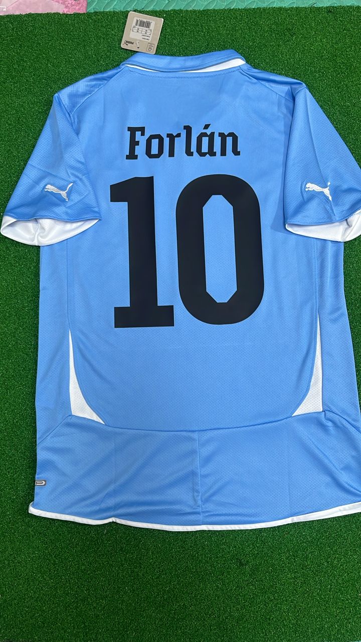 Diego Forlán Uruguay 2010 South Africa World Cup Blue Retro Jersey