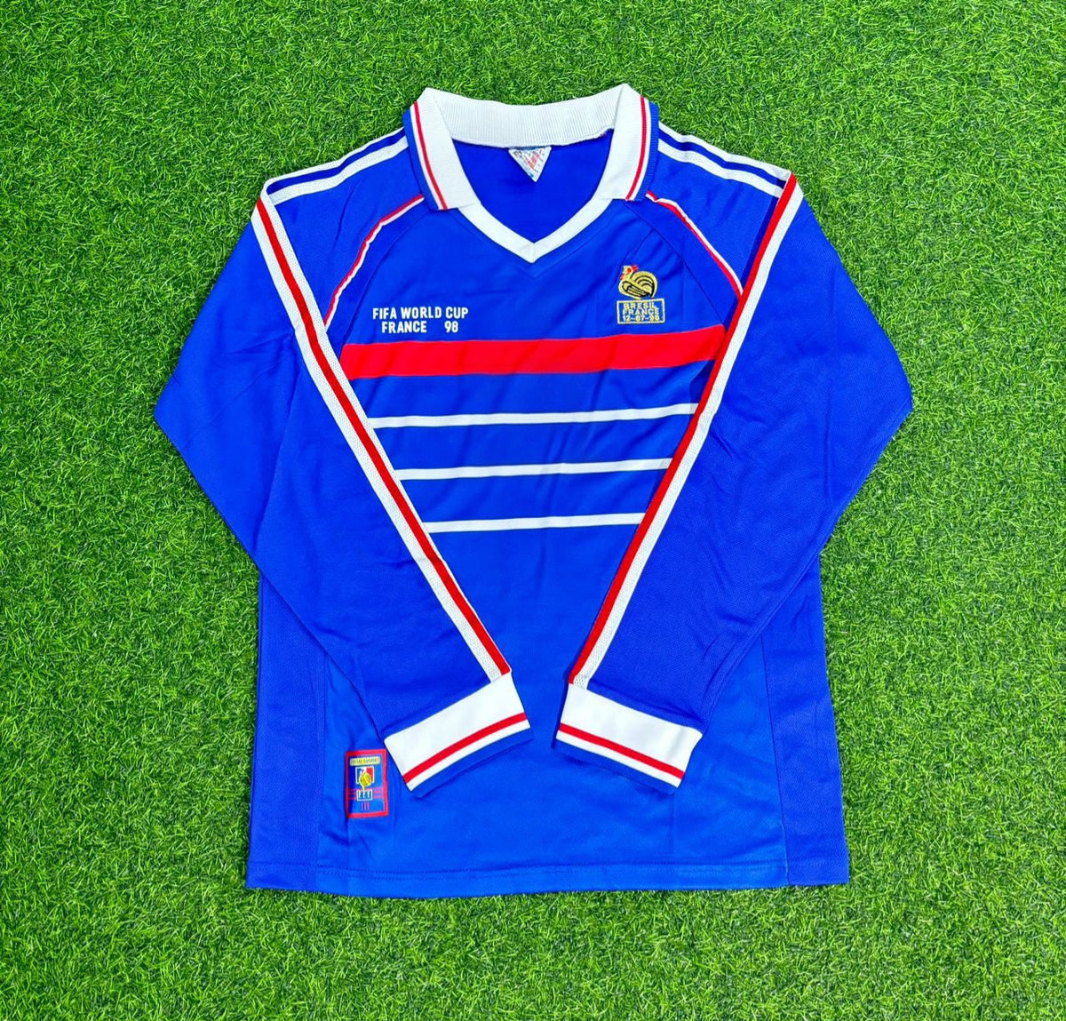 Frankreich 1998 WM Retro Langarm-Fußballtrikot
