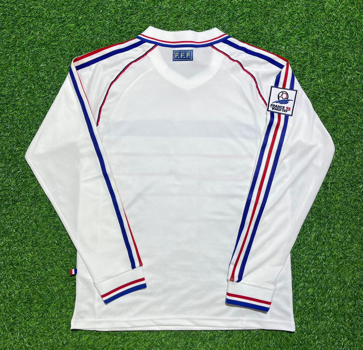 Frankreich 1998 WM Auswärtstrikot Weiß Langarm Retro-Trikot