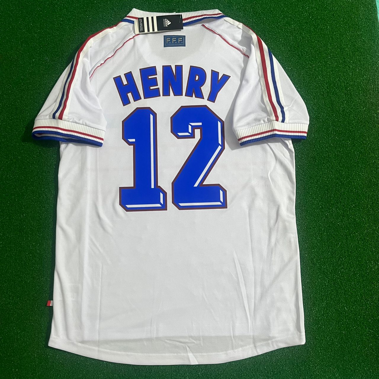 Thierry Henry – Frankreich 1998 Weltmeisterschaft Weißes Retro-Trikot – | Trikot | Maillot Retro