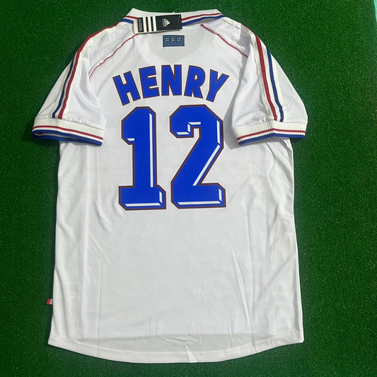 Thierry Henry – Frankreich 1998 Weltmeisterschaft Weißes Retro-Trikot – | Trikot | Maillot Retro