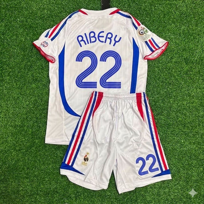 Franck Ribéry #22 France 2006 World Cup Retro Kids Kit – | KinderTrikot Maillot Enfant Soccer Shirt