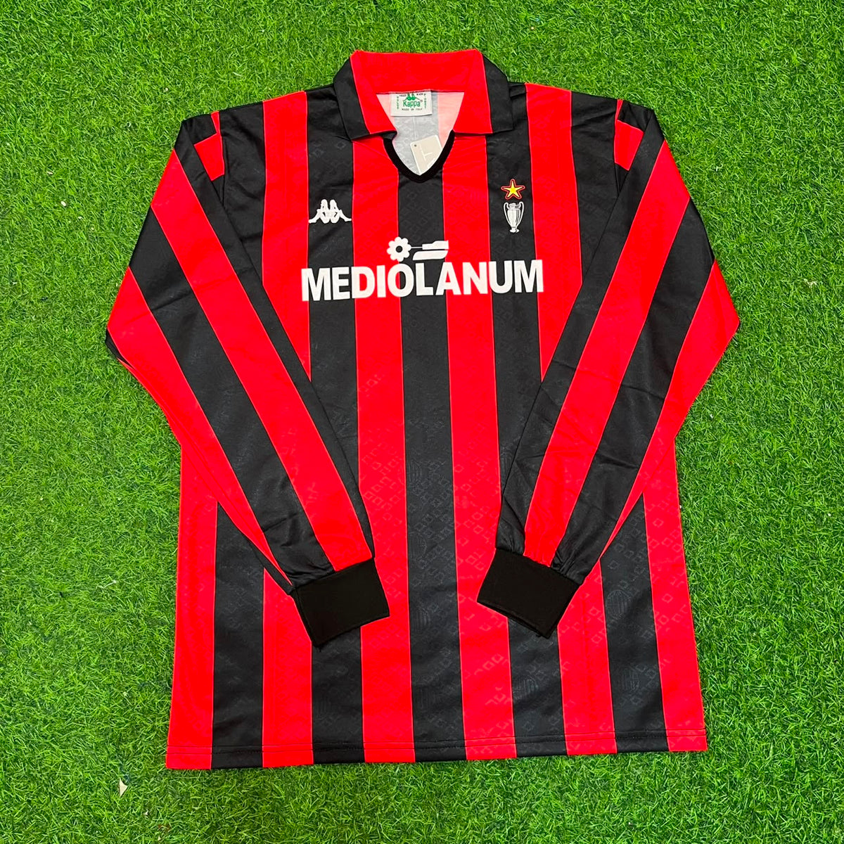 Franco Baresi #6 AC Milan 1989-1990 Retro Long Sleeve Football Jersey