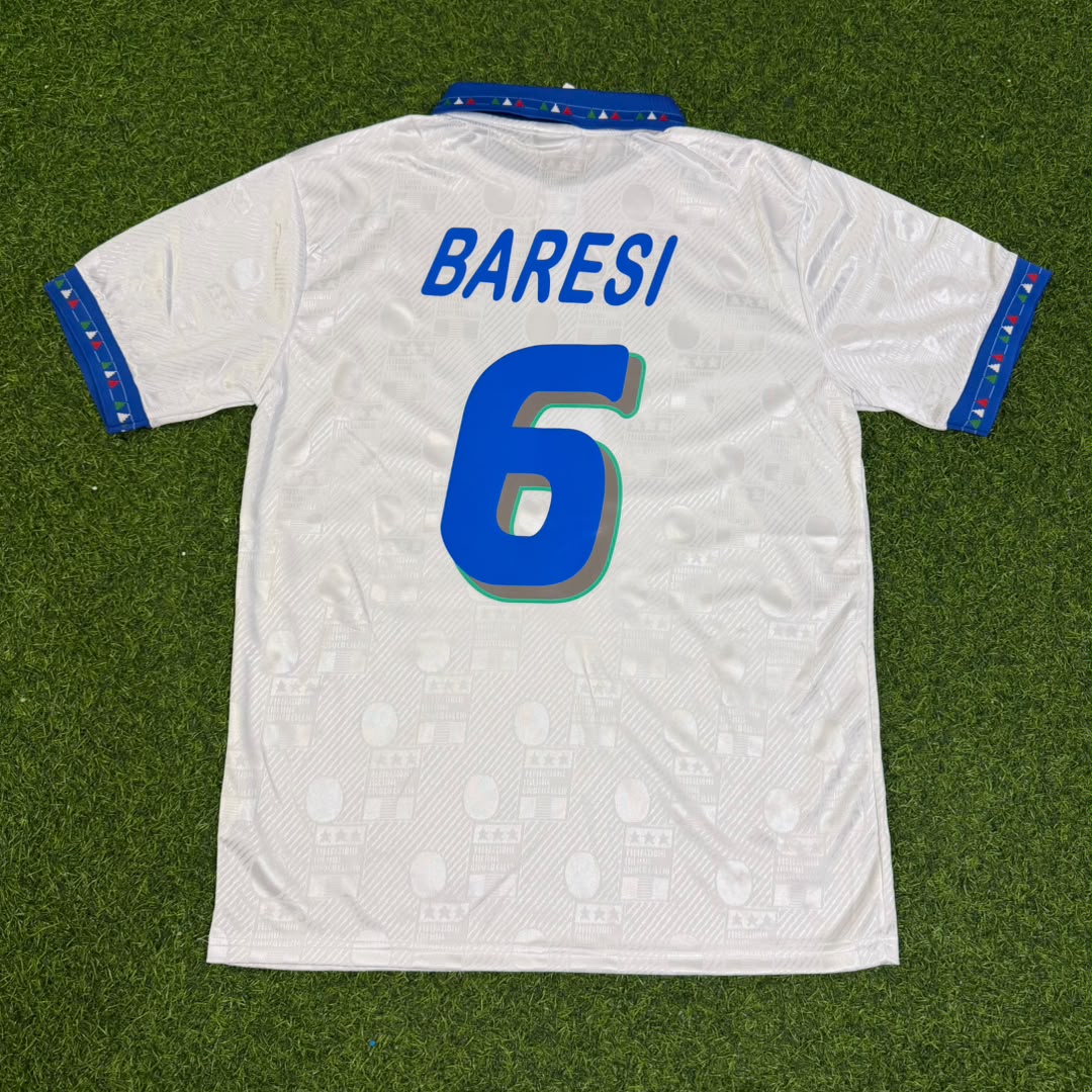 Franco Baresi Italy 1994 World Cup White Retro Football Jersey Kit