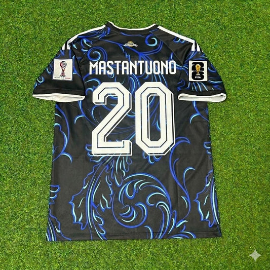 Franco Mastantuono #20 Argentina 2026 World Cup New Season Football Jersey Kit