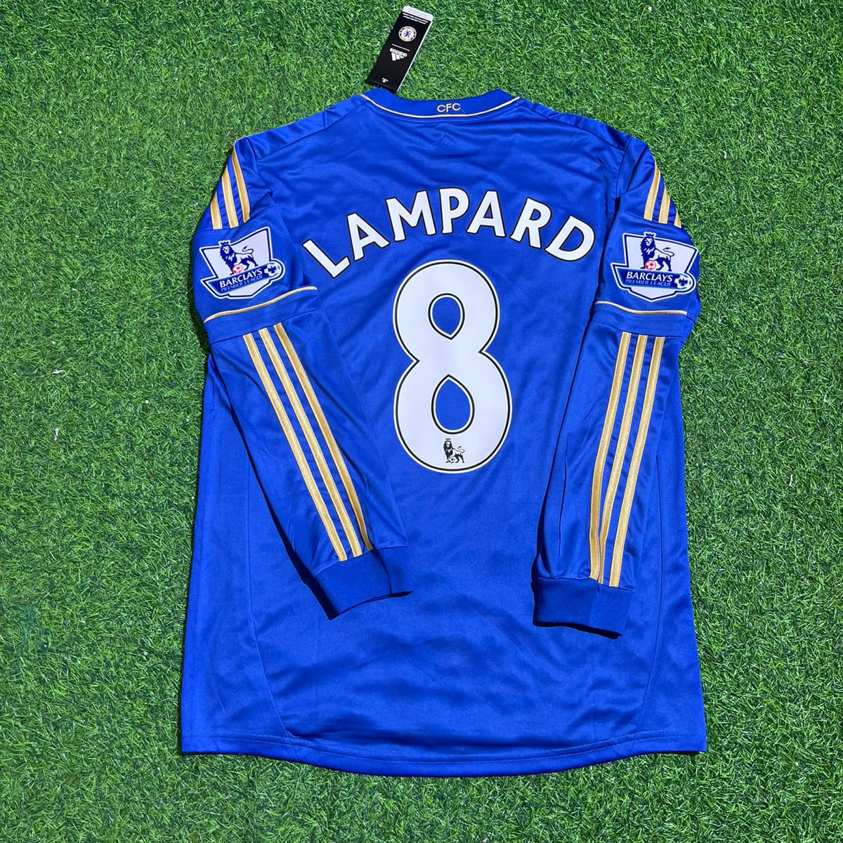 Chelsea 2012/13 Premier League Patch Blue Retro Football Jersey – Frank Lampard