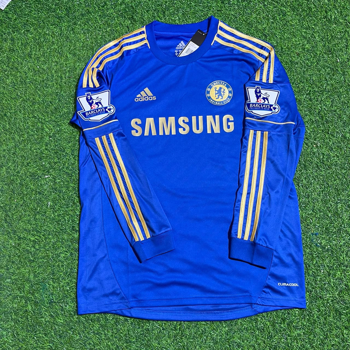 Chelsea 2012/13 Premier League Patch Blue Retro Football Jersey – Frank Lampard