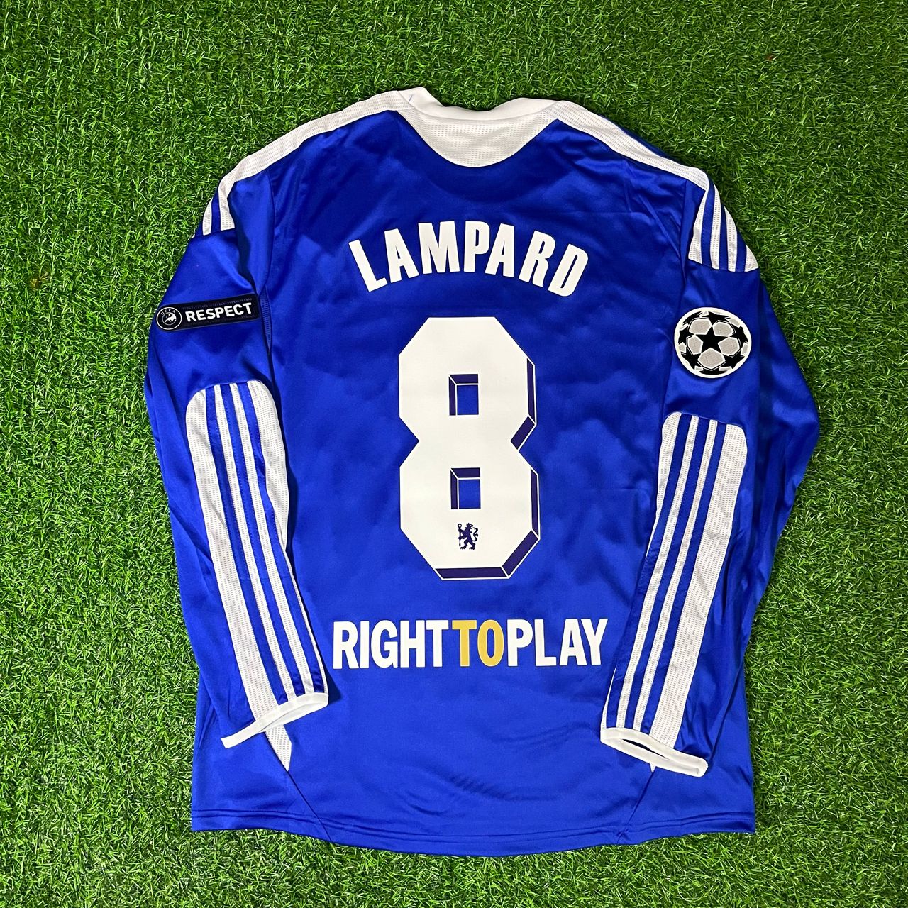 Frank Lampard Chelsea Champhions League 2012 Munich Final Retro Long Sleeve Jersey Soccer Shirt