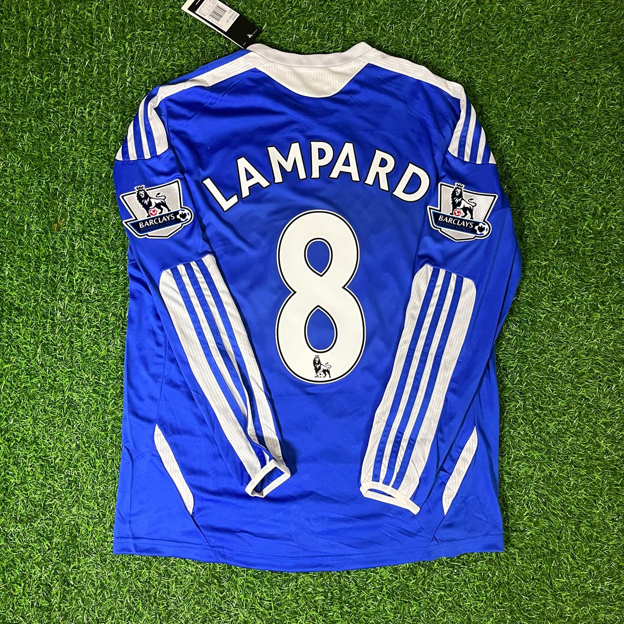 Frank Lampard Chelsea 2011 2012 EPL Patch Retro Long Sleeve Jersey Soccer Shirt
