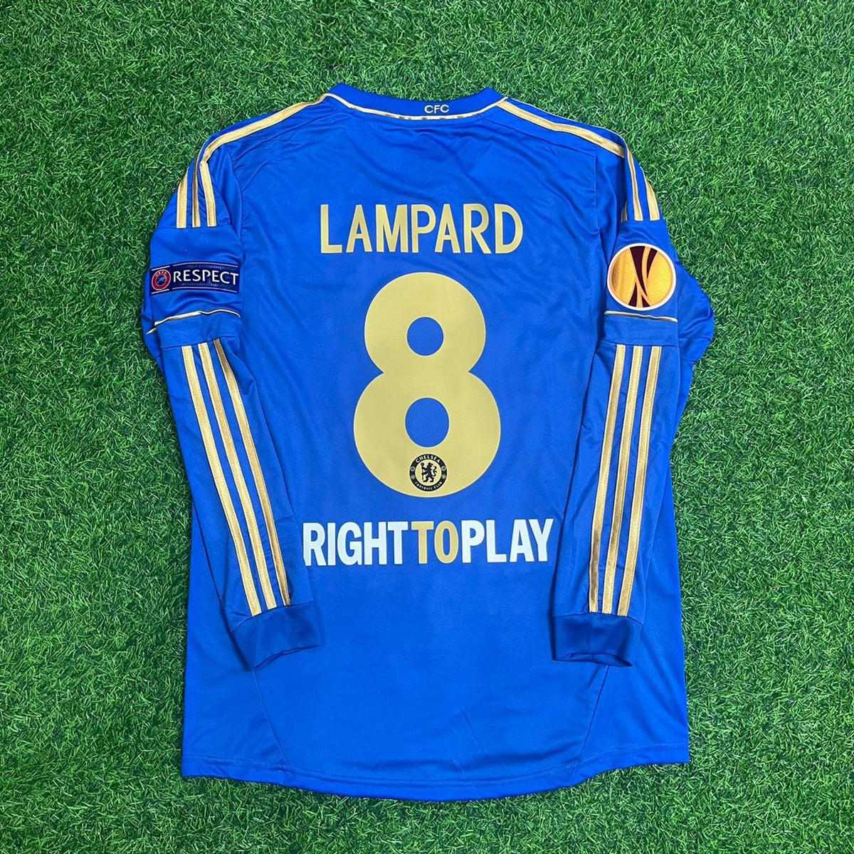 Chelsea 2013 Europa League Final Amsterdam Blue Retro Football Jersey – Frank Lampard