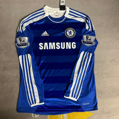 Frank Lampard Chelsea 2011 2012 EPL Patch Retro Long Sleeve Jersey Soccer Shirt