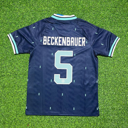 Franz Beckenbauer #5 Deutschland Retro Blaues Auswärtstrikot