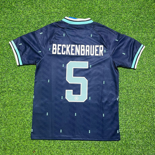 Franz Beckenbauer #5 Deutschland Retro Blaues Auswärtstrikot