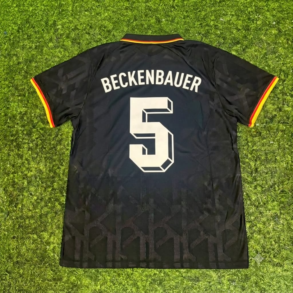 Camiseta polo retro conmemorativa negra de Franz Beckenbauer Alemania
