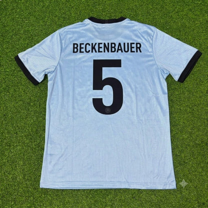 Franz Beckenbauer Germany 125th Year Special Clear Blue Retro Football Jersey