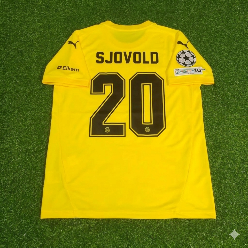 Fredrik Sjovold n° 20 Bodø/Glimt 2026 Nouvelle saison Maillot jaune de la Ligue des champions