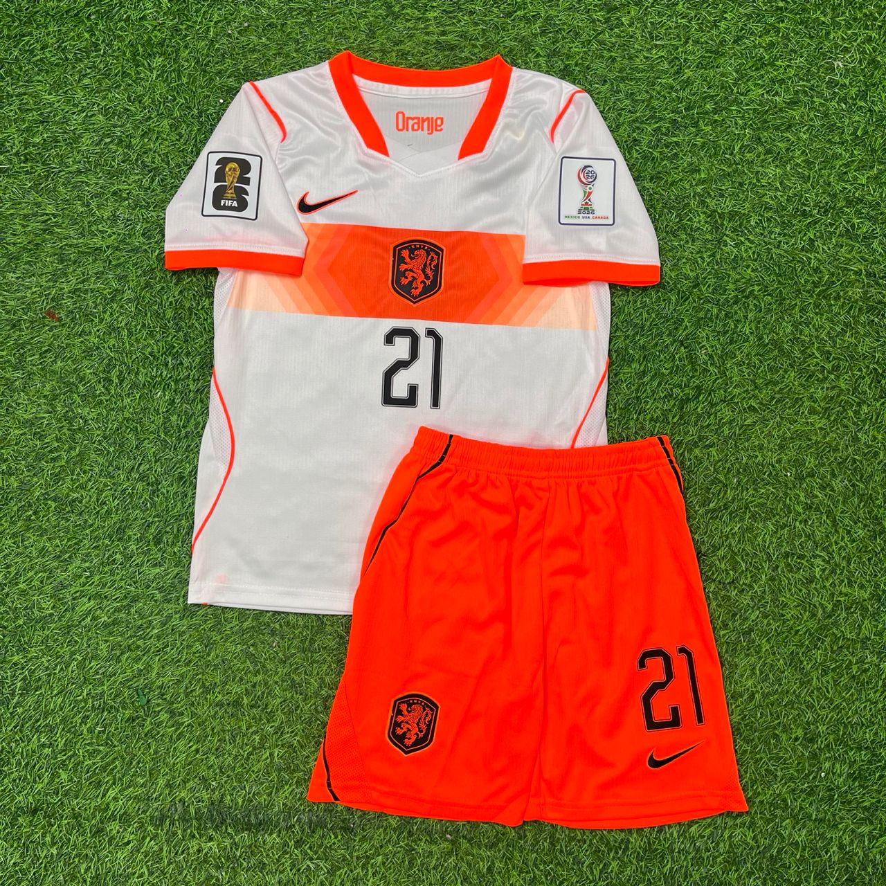 Frenkie de Jong Niederlande 2026 WM Auswärtstrikot für Kinder