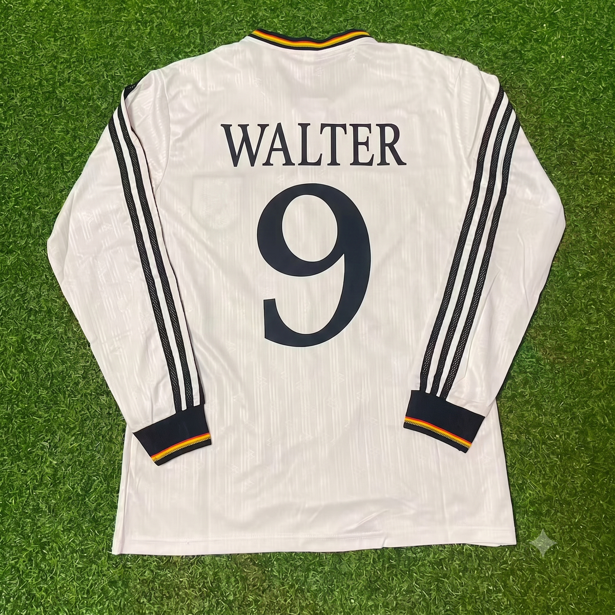 Germany 1996 EURO Final Home Long Sleeve Retro Football Jersey – Fritz Walter