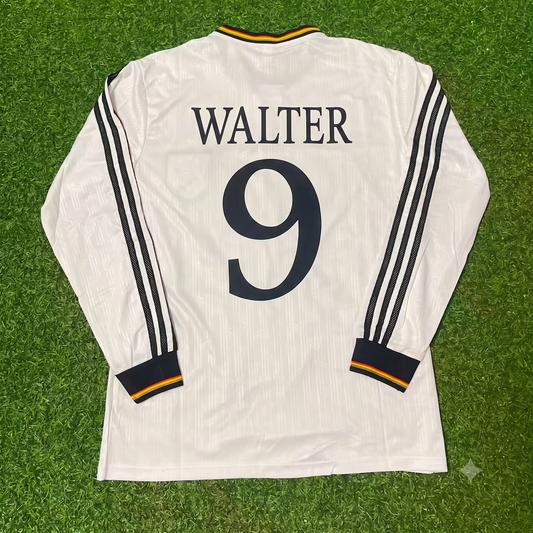 Germany 1996 EURO Final Home Long Sleeve Retro Football Jersey – Fritz Walter