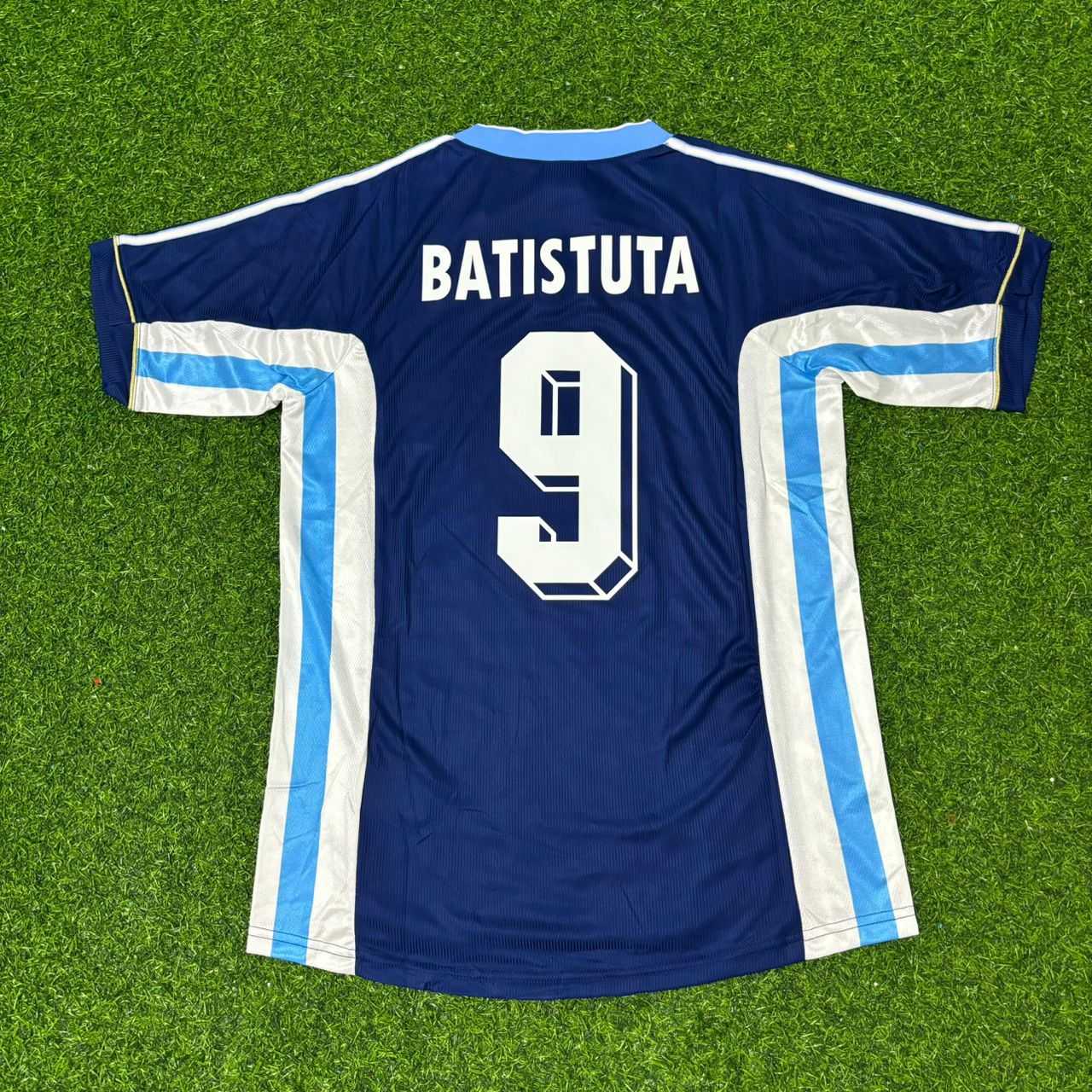 Gabriel Batistuta Argentina 1998 World Cup Blue Retro Football Jersey