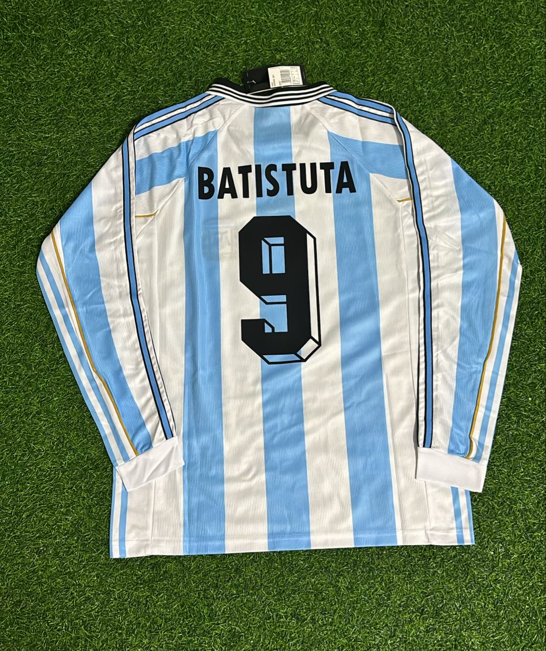 Argentina 1998 World Cup White Long Sleeve Retro Football Jersey – Gabriel Batistuta