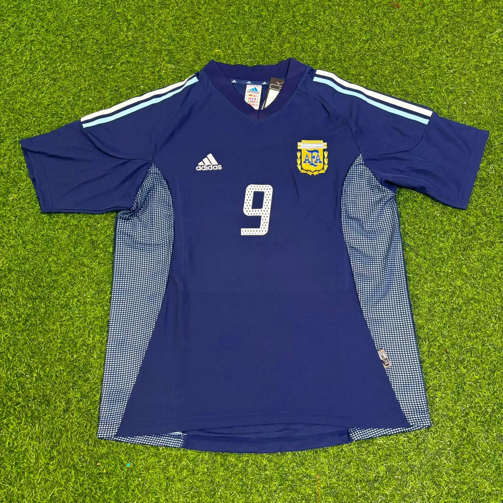 Gabriel Batistuta Argentinien Saison 2002/2004 Blaues Retro-Fußballtrikot