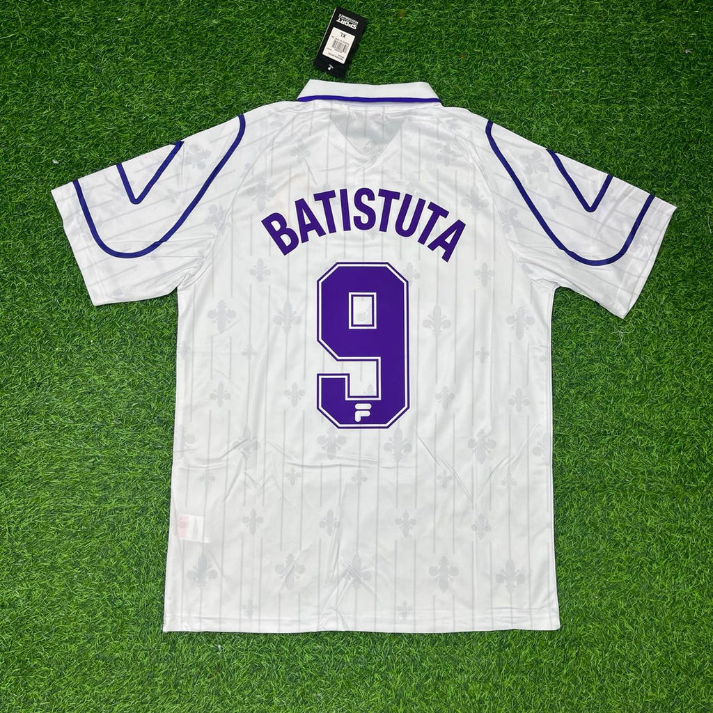 Gabriel Batistuta Fiorentina 1997-1998 Weißes Retro-Fußballtrikot