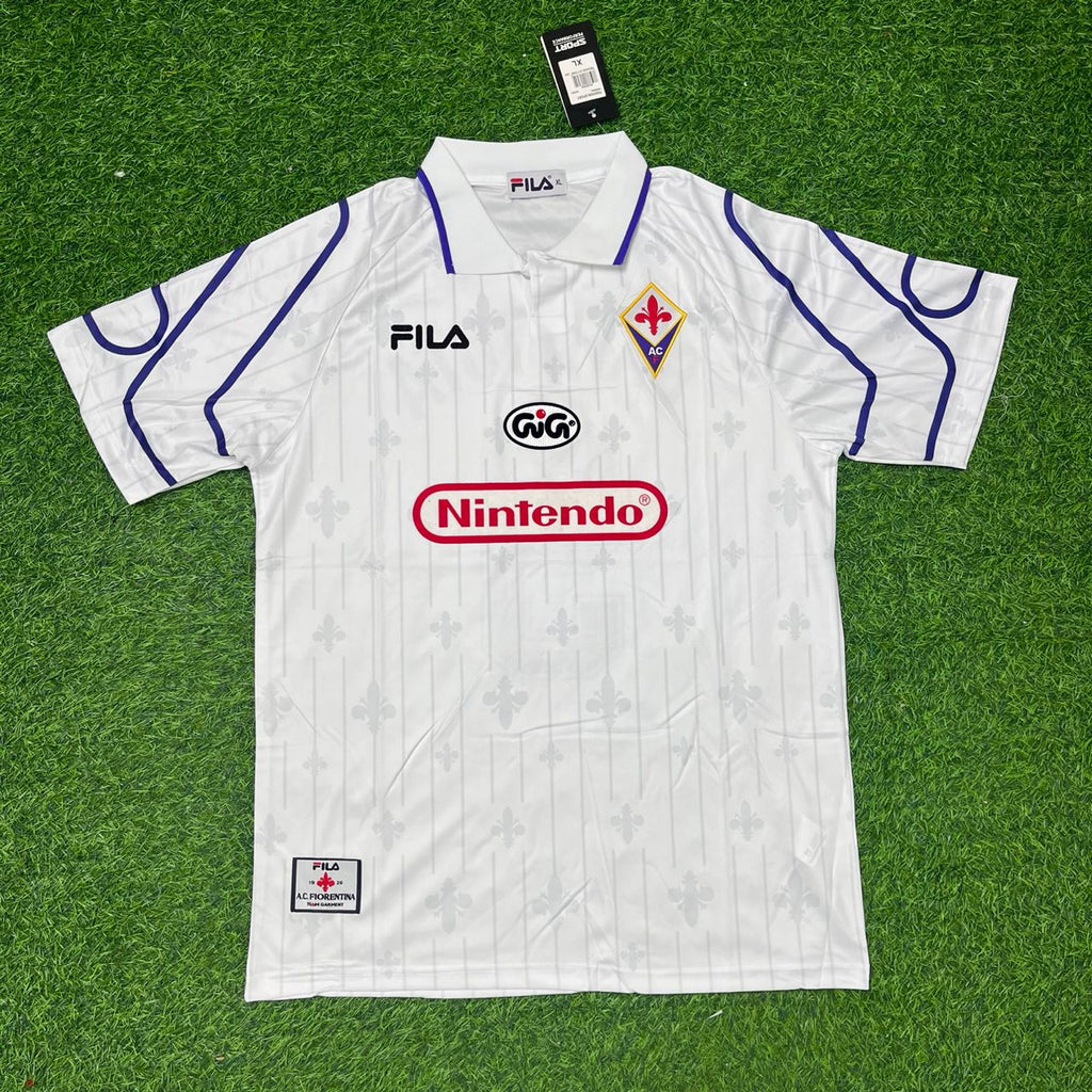 Gabriel Batistuta Fiorentina 1997-1998 Weißes Retro-Fußballtrikot