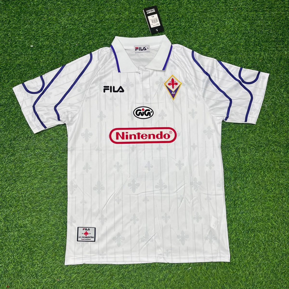 Gabriel Batistuta Fiorentina 1997-1998 Weißes Retro-Fußballtrikot