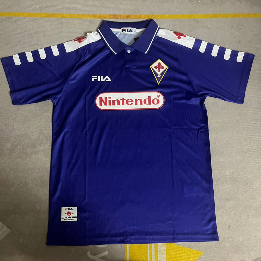 Gabriel Batistuta 9 Fiorentina 1998 Retro Purple Kit Jersey Trikot