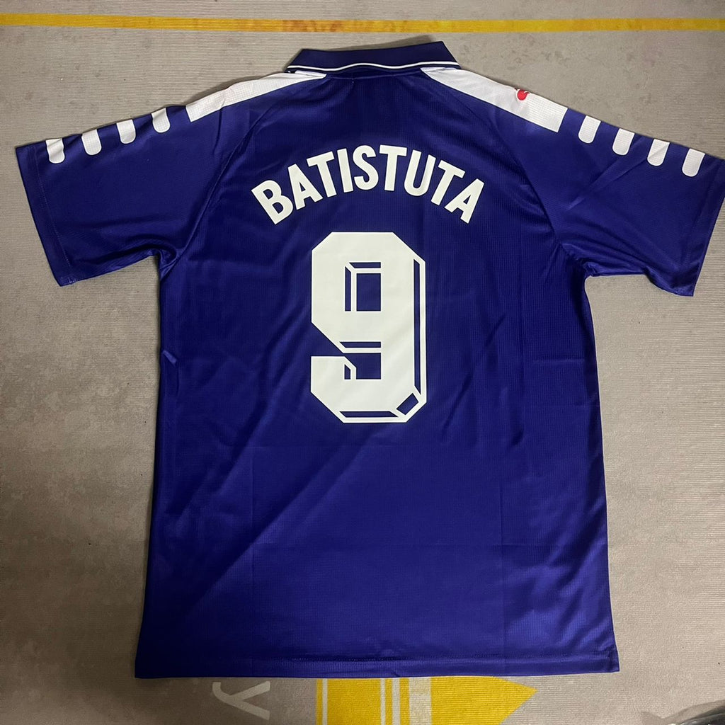 Gabriel Batistuta 9 Fiorentina 1998 Retro Purple Kit Jersey Trikot
